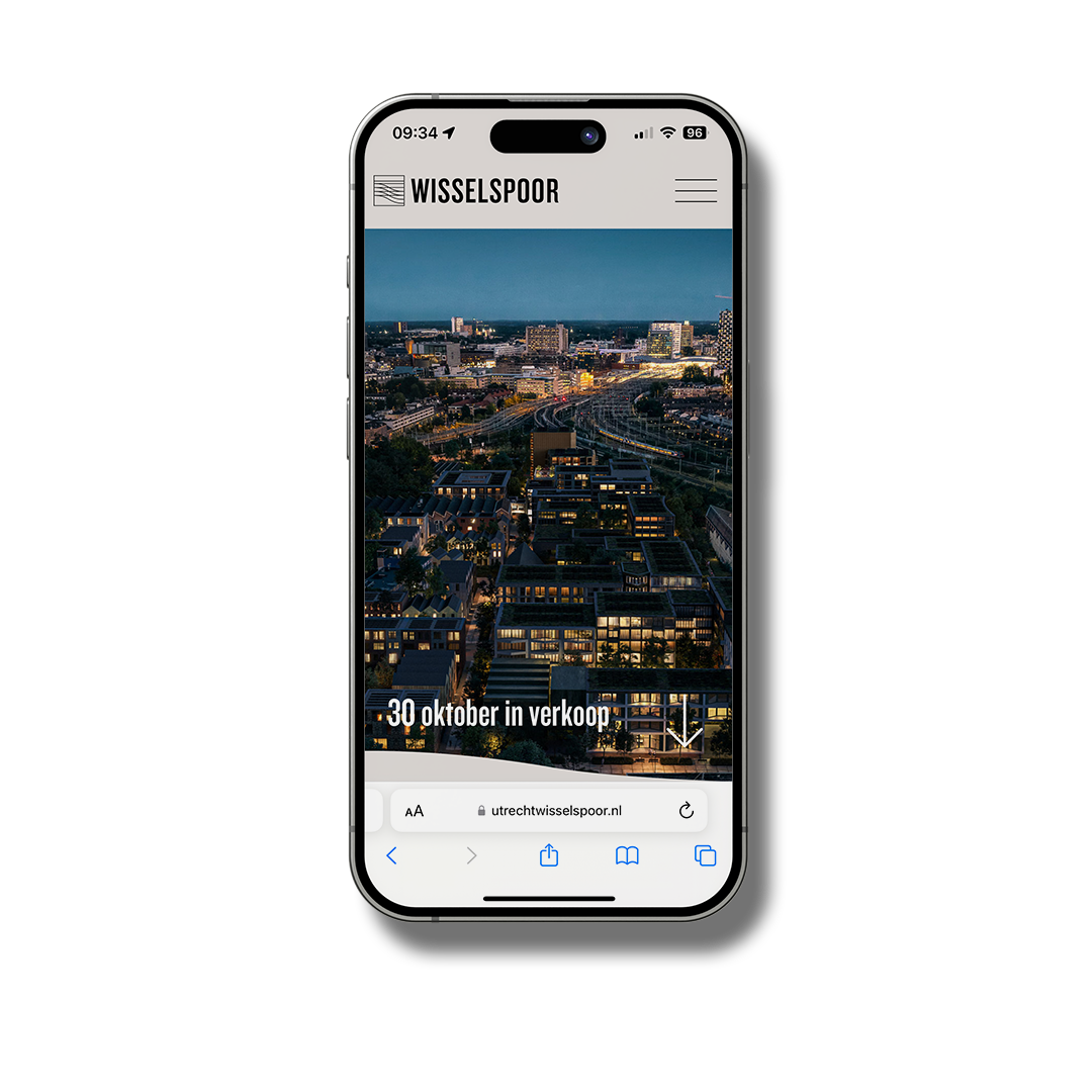 Utrecht Wisselspoor - iPhone Mockup - yoreM Digital in Real Estate